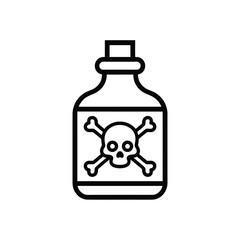 Poison bottle icon with skull and crossbones symbol