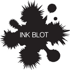 Vector art of black ink blot with text