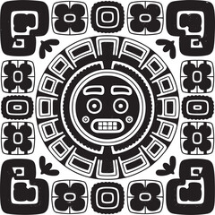 Vector art of aztec sun stone calendar symbol