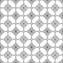 Vector art of seamless damask pattern with floral motifs