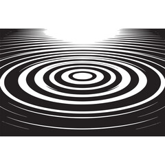 Vector art of concentric circles on black and