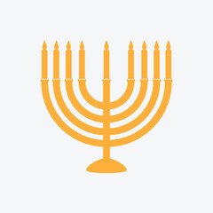 Isolated Menorah Candle for Jewish Religion Celebrate Illustration Design