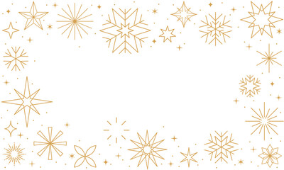 New Year frame, holidays background, gold decoration border