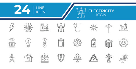 Electric Power Icon for Energy and Technology