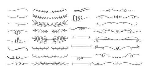 Set of decorative vintage vector elements. dividers for your design. Divider, border, header