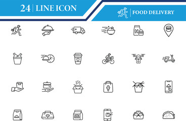 Food Courier Icon for Delivery and Service Concept