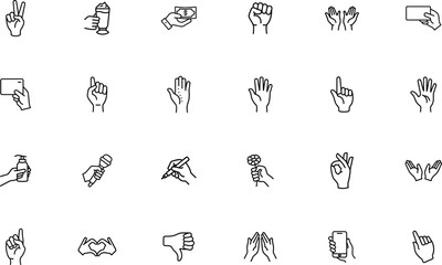 Hand Sign Icon for Gesture and Communication Concept