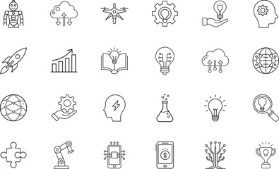 Innovation Outline Icon for Idea and Modern Design