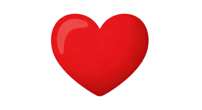 Red heart shape for love and Valentines day isolated PNG with Transparent Background