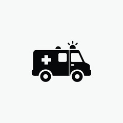 Fototapeta premium ambulance icon silhoutte vector template.