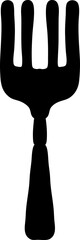 Black Silhouette of a Garden Fork