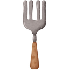 Watercolor Garden Fork