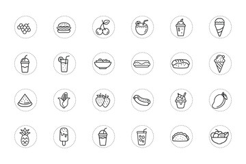 Seasonal Food Line Icon for Fresh and Organic Concept