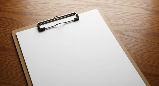 Clipboard paper blank document office business wood desk writing surface information list note pad form
