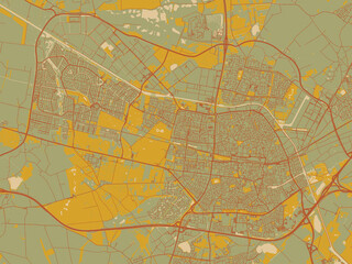 Graphic Flat Color Map Tilburg