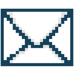 Obraz premium Pixel Art Mail Email Envelope Icon Illustration