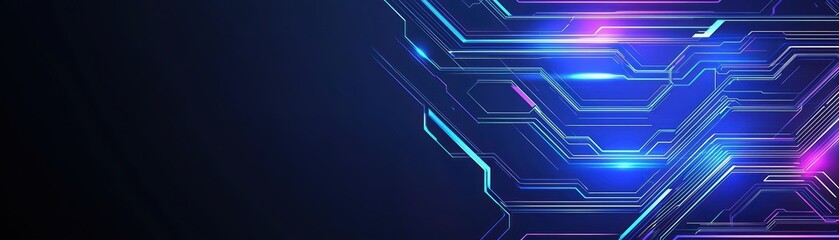 Obraz premium Futuristic Abstract Background with Neon Colors and Geometric Shapes for Technology and Design Creatives