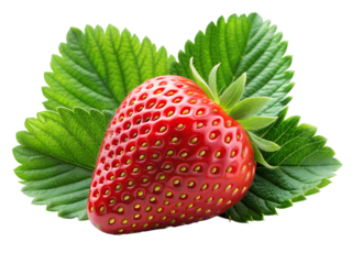  strawberry isolated on white background. Cut out PNG file