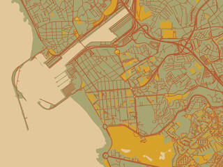 Graphic Flat Color Map Matosinhos