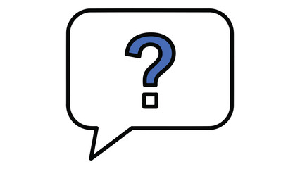 Question mark in speech bubble isolated on white background symbol of query, doubt, and uncertainty represents a request for information or assistance