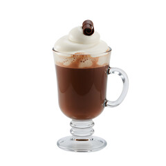 Gourmet Hot Chocolate with Whipped Cream & Chocolate Curl
