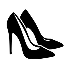 Monochrome black design of high heel shoes