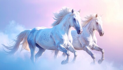 空を飛ぶ幻想的な馬