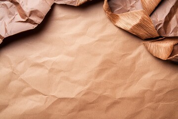 Textured Brown Paper Background with Wrinkled and Crinkled Details for Creative and Artistic Projects
