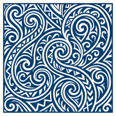 Obraz premium Polynesian Tribal Swirl Pattern — Intricate Decorative Vector Design