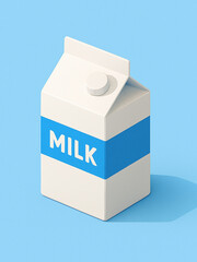 milk carton on blue background