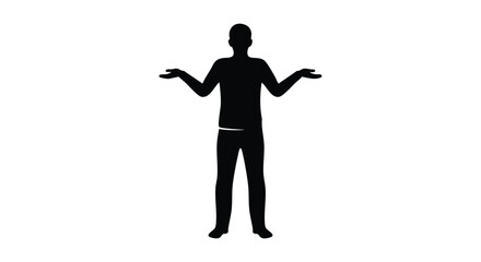 Silhouette Person Shrugging Confused, Doubtful, Unsure, Don't Know Gesture