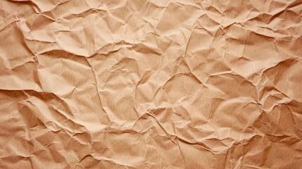 Crumpled Brown Paper Texture Surface for Background, Craft or Design Use, Ideal for Creative Projects and Presentations