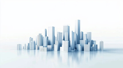 Obraz premium white city scape with skyscraper