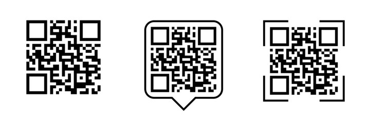 QR code set. Scan Me. Scan qr code icon. Template of frames for QR code with text - scan me. Vector illustration.