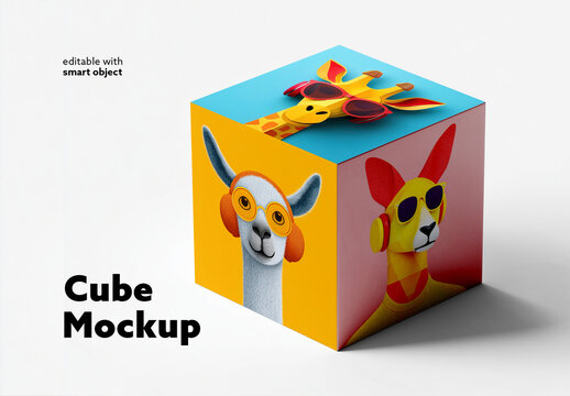 Isometric Cube Mockup