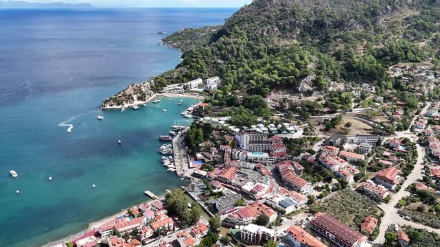 Aerial View of Turunc Bay in Marmaris, Turkey