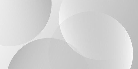 A minimalist abstract background featuring overlapping curves and circular shapes in various shades of gray, creating a smooth gradient and subtle depth