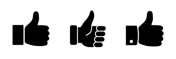 Thumb up icon vector. Thumb up icon set. Finger up symbol. Vector illustration