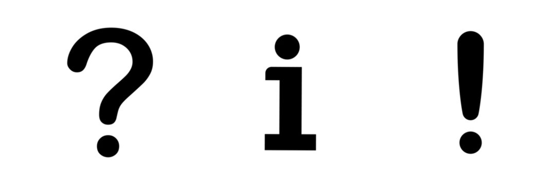 question, exclamation, information icon. Information icon on isolated on white background.