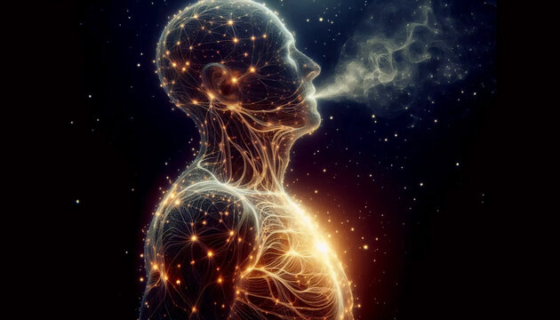 Body energy flows, Ai generated image