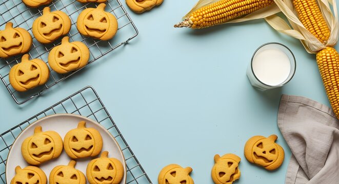 Galletas caseras de calabaza de halloween