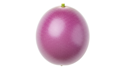Isolated passion fruit with a vibrant purplish hue, a tropical fruit in a spherical shape