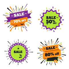Modern Explosive Discount Badge Collection for Halloween Promotions