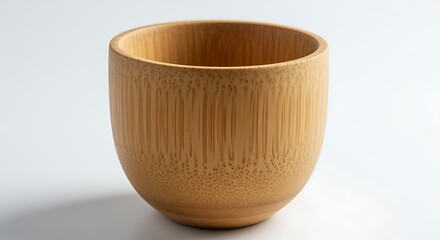 Natural bamboo cup with vertical grain texture