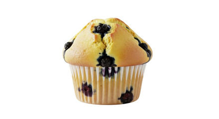 Isolated blueberry muffin ready to eat; delicious bakery snack food for break time