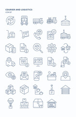 Courier and Logistics outline  icon set, Its including icons like Parcel, courier, delivery and  cargo