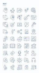 Obraz premium Music outline icon set, Its including icons like song album, singer, mic and musician
