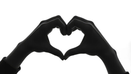 Obraz premium Black and white photograph of two hands forming a heart shape