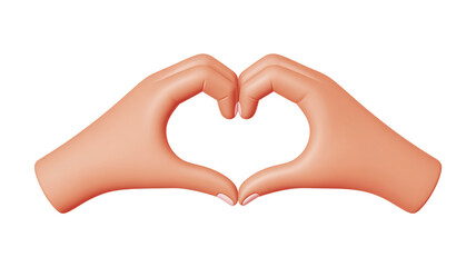 Close up of a person forming a heart shape with their hands symbolizing love support and care on a clean simple background