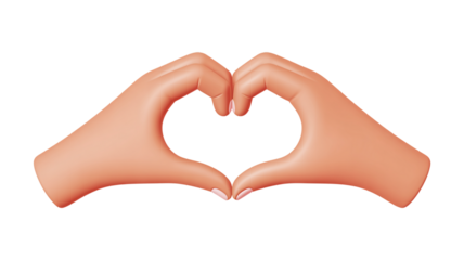 Close up of a person forming a heart shape with their hands symbolizing love support and care on a clean simple background